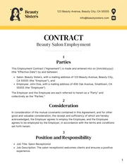 Beauty Salon Employment Contract Template - Página 1