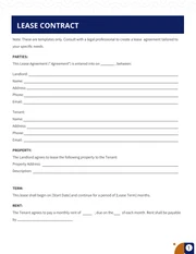 Blue and Brown Simple Clean Lease Contract - Seite 1
