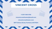 Blue And White Modern Wave Pattern Actor Business Card - Page 2