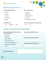 Nutrition Intake Form Template - Seite 2