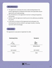 Purple Company Non-Disclosure Agreement Contract - Page 3