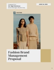 Simple Beige Fashion Brand Management Proposal - Page 1