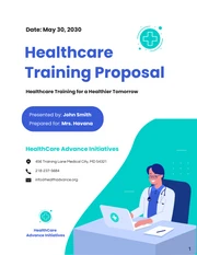 Tosca Green and Blue Healthcare Training Proposal - Page 1