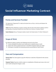 Social Media Influencer Contract Template - Pagina 1