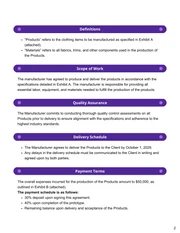 Clothing Manufacturing Contract Template - page 2