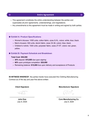 Clothing Manufacturing Contract Template - page 4