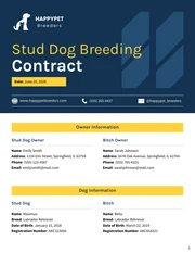 Stud Dog Breeding Contract Template - Seite 1