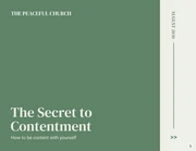 Green Simple Clean Minimalist Contentment Church Presentation - Seite 1