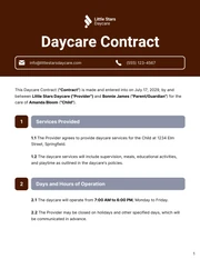 Daycare Contract Template - Pagina 1