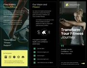 Dark Modern Green and Yellow Gym Tri Fold Brochure - Page 1