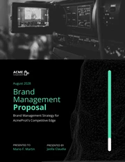 Dark Green Minimalist Brand Management Proposal - Page 1