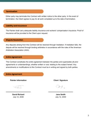 Residential Painting Contract Template - Seite 3