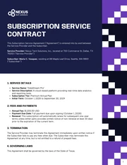 Subscription Service Contract Template - page 1