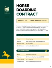 Horse Boarding Contract Template - page 1