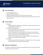 Private Music Lesson Contract Template - page 2