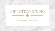 Gold line Rose Minimalist Tattoo Business Card - page 1