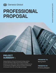 Blue White And Black Company Professional Proposal - page 1
