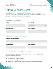 HIPAA Consent Form Template - Page 1