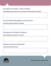 Disciplinary Action Form Template - Page 2