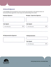Disciplinary Action Form Template - Page 3