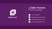 Dark Purple Pattern Modern Corporate Business Card - Page 2
