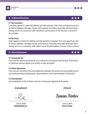 Nurse Consultant Contract Template - Pagina 5