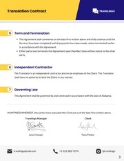 Translation Contract Template - Pagina 3