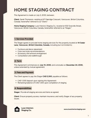 Home Staging Contract Template - Página 1