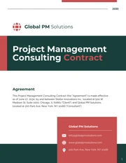 Project Management Consulting Contract Template - page 1