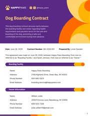 Dog Boarding Contract Template - page 1