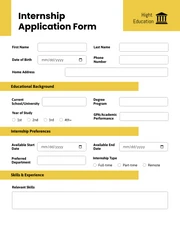 Simple Yellow Education Forms - Page 1