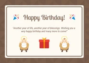 Brown And White Minimalist Playful Wishing Birthday Postcard - Page 1