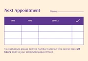 Purple And Light Yellow Modern Appointment Card - Seite 2