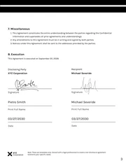 Simple Black and White Company Non-Disclosure Agreement Contract - Seite 3