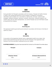 Therapist Employment Contract Template - Page 4
