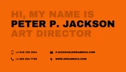Orange Dark Media Business Card - Page 1