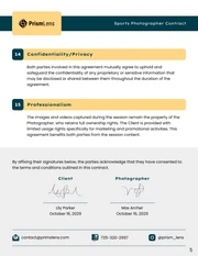 Sports Photographer Contract - صفحة 5