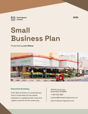 Beige And Brown Small Business Plan - Page 1
