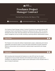 Freelance Project Manager Contract Template - Page 1