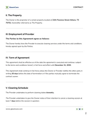 Vacation Rental Cleaning Contract Template - Pagina 2