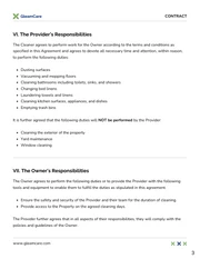 Vacation Rental Cleaning Contract Template - page 3