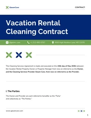 Vacation Rental Cleaning Contract Template - صفحة 1