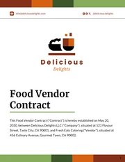 Food Vendor Contract Template - Seite 1