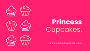 Pink Minimalist Illustration Cake Business Card - Page 1