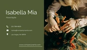 Dark Green Floral Business Card - Page 2