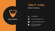 Black orange modern business card barber - Page 2