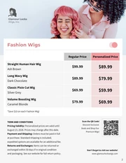 Wig Price List Template - Pagina 2