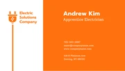 Minimalist Modern Orange Business Card Electrician - Seite 2