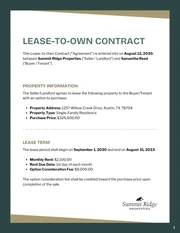 Lease To Own Contract Template - Seite 1