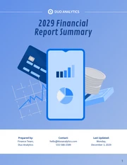 Blue Financial Report Examples - Page 1